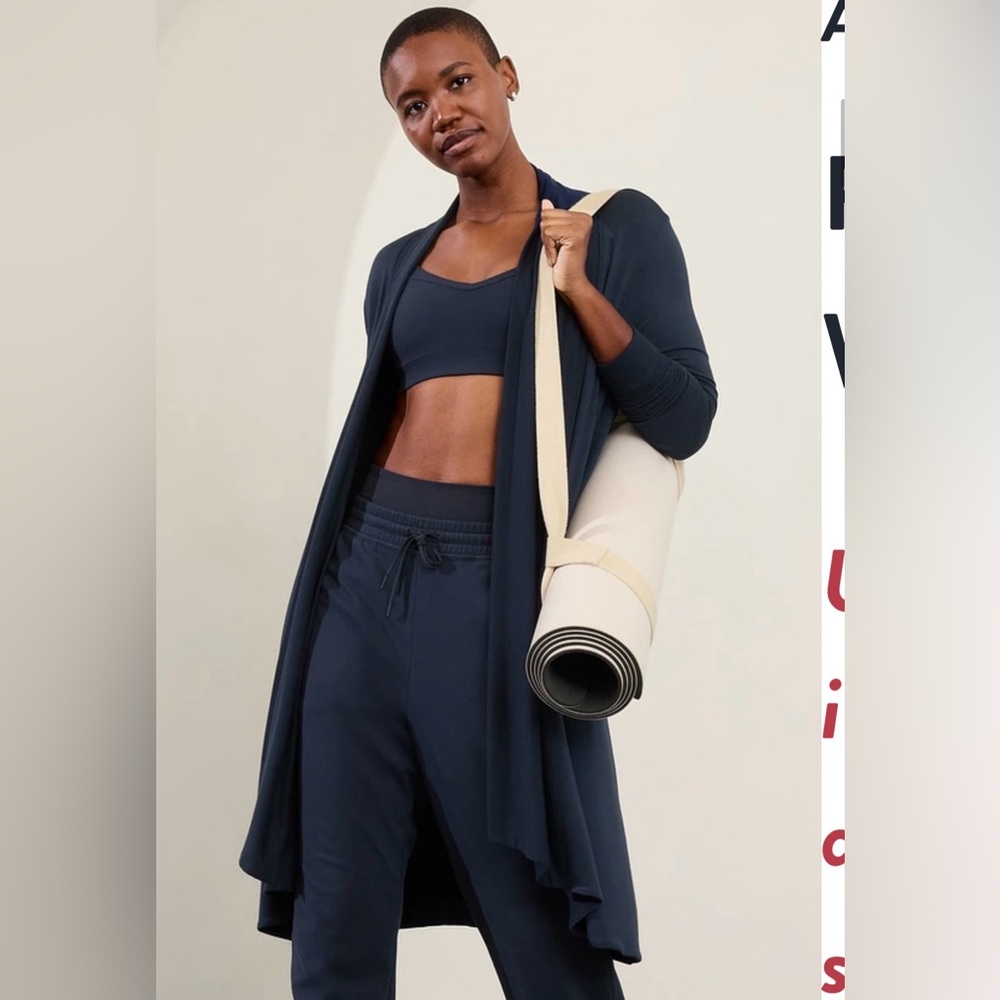 Athleta Cardigan - Long Wrap Cardigan Black Women XLarge
